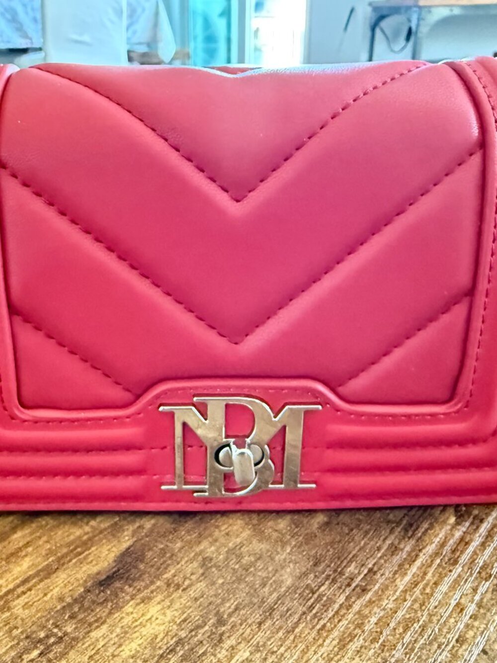 Badgley Mischka Small Red V-Quilting Crossbody Bag – NWT